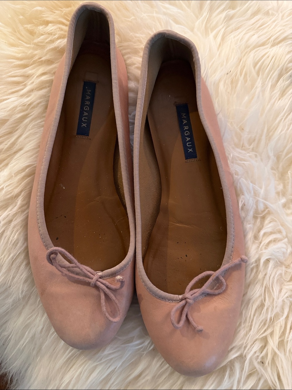 Margaux Suede Ballet Flats in Light Dusty Pink